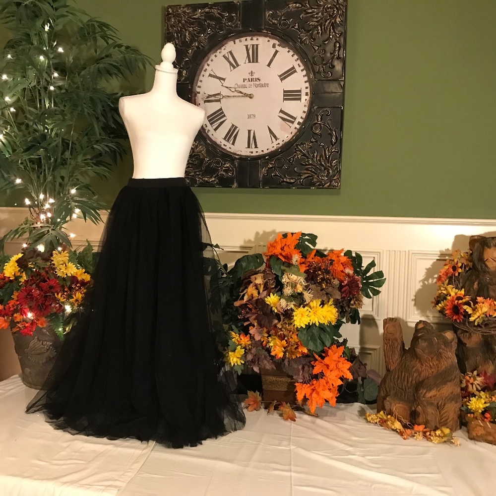 Black Tulle maxi skirt